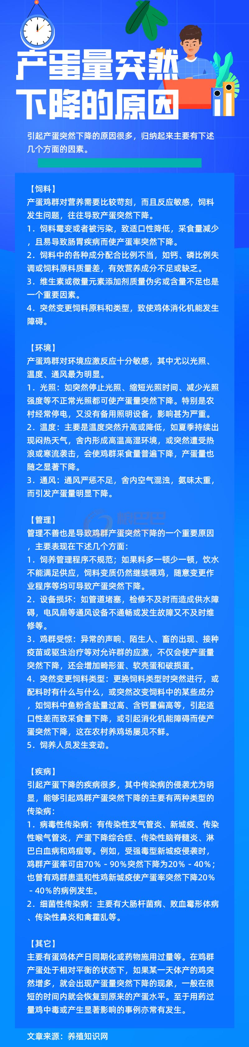 产蛋量突然下降的原因